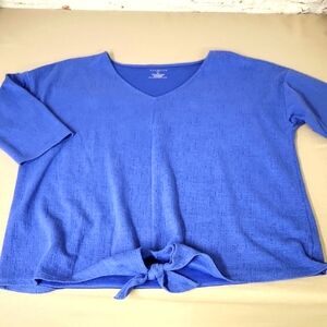 Talbots Plus Blue Knit Top Size 2X